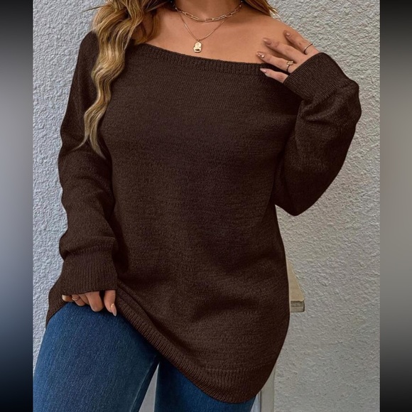 Plus size off shoulder sweater top - Picture 14 of 16